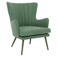 OSP Home Furnishings JEN-9117 Jenson Accent Chair with Green Fabric and Grey Legs